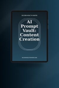 AI Prompt Vault: Content Creation cover — 200+ AI prompts for blogs, newsletters, videos, Bloom Health Haven