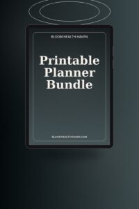 Printable Planner Bundle cover — 6 planners in 1: Daily, Weekly, Monthly, Habit, Bloom Health Haven