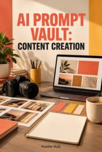 AI Prompt Vault: Content Creation cover - clear title digital download from Bloom Health Haven