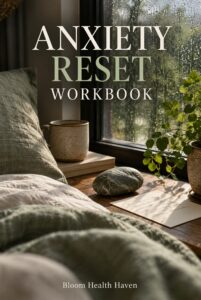 Anxiety Reset Workbook cover - clear title digital download from Bloom Health Haven