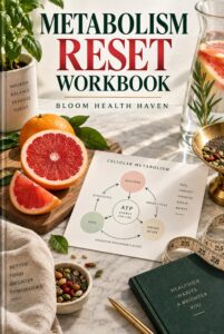 Metabolism Reset Workbook cover - clear title digital download from Bloom Health Haven