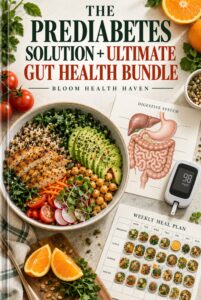 The Prediabetes Solution + Ultimate Gut Health Bundle cover - clear title digital download from Bloom Health Haven