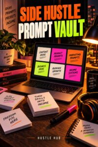 Side Hustle Prompt Vault cover - clear title digital download from Bloom Health Haven