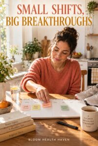 Small Shifts, Big Breakthroughs cover - clear title digital download from Bloom Health Haven