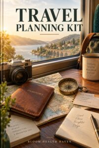 Travel Planning Kit cover - clear title digital download from Bloom Health Haven