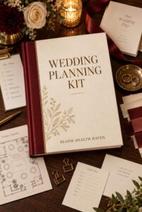Wedding Planning Kit cover - clear title digital download from Bloom Health Haven